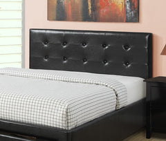 Bedroom Furniture Black Under Storage Bed FB 1pc Full Size Bed Faux Leather Upholstered Tufted Headboard