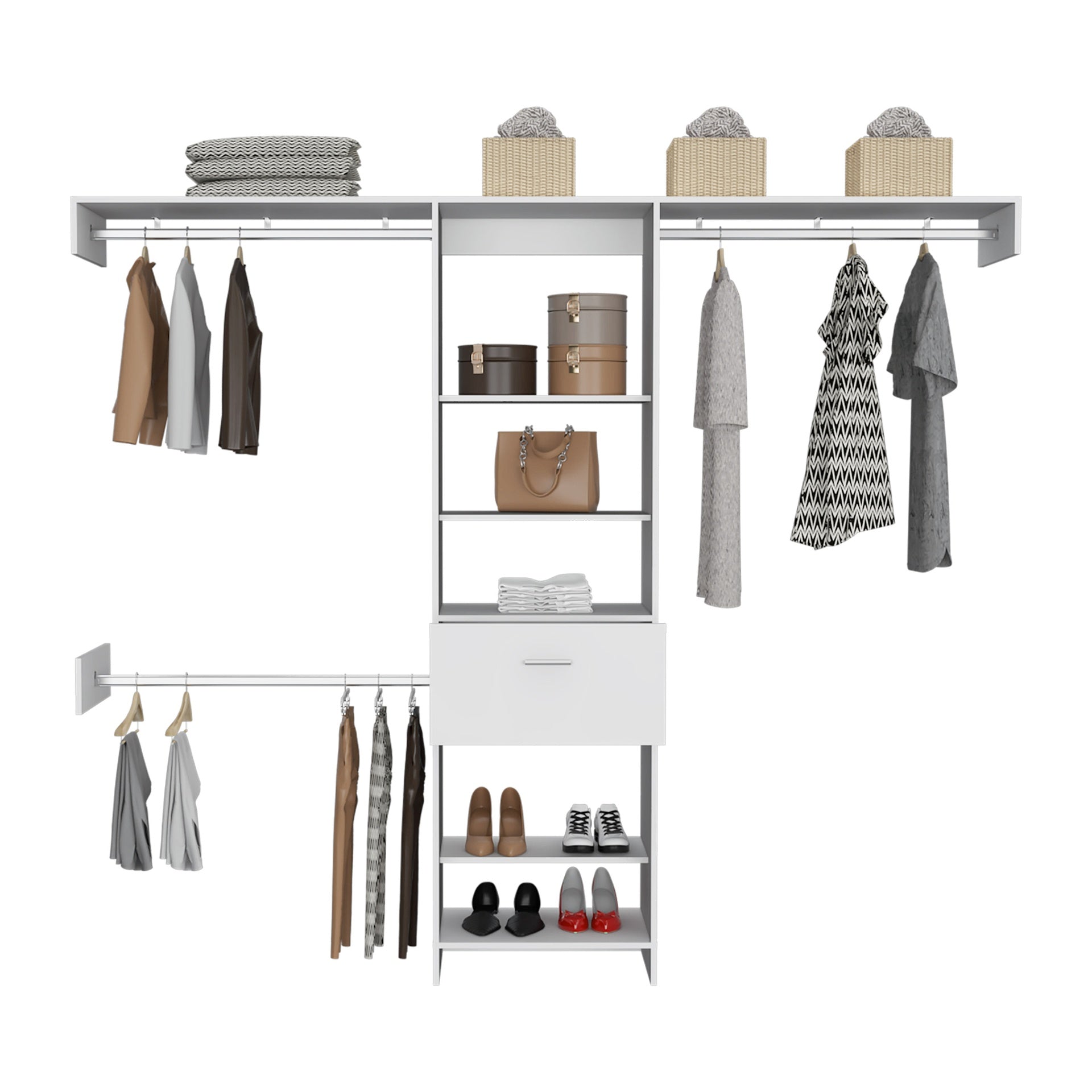 150 Closet System British, Bedroom, Black