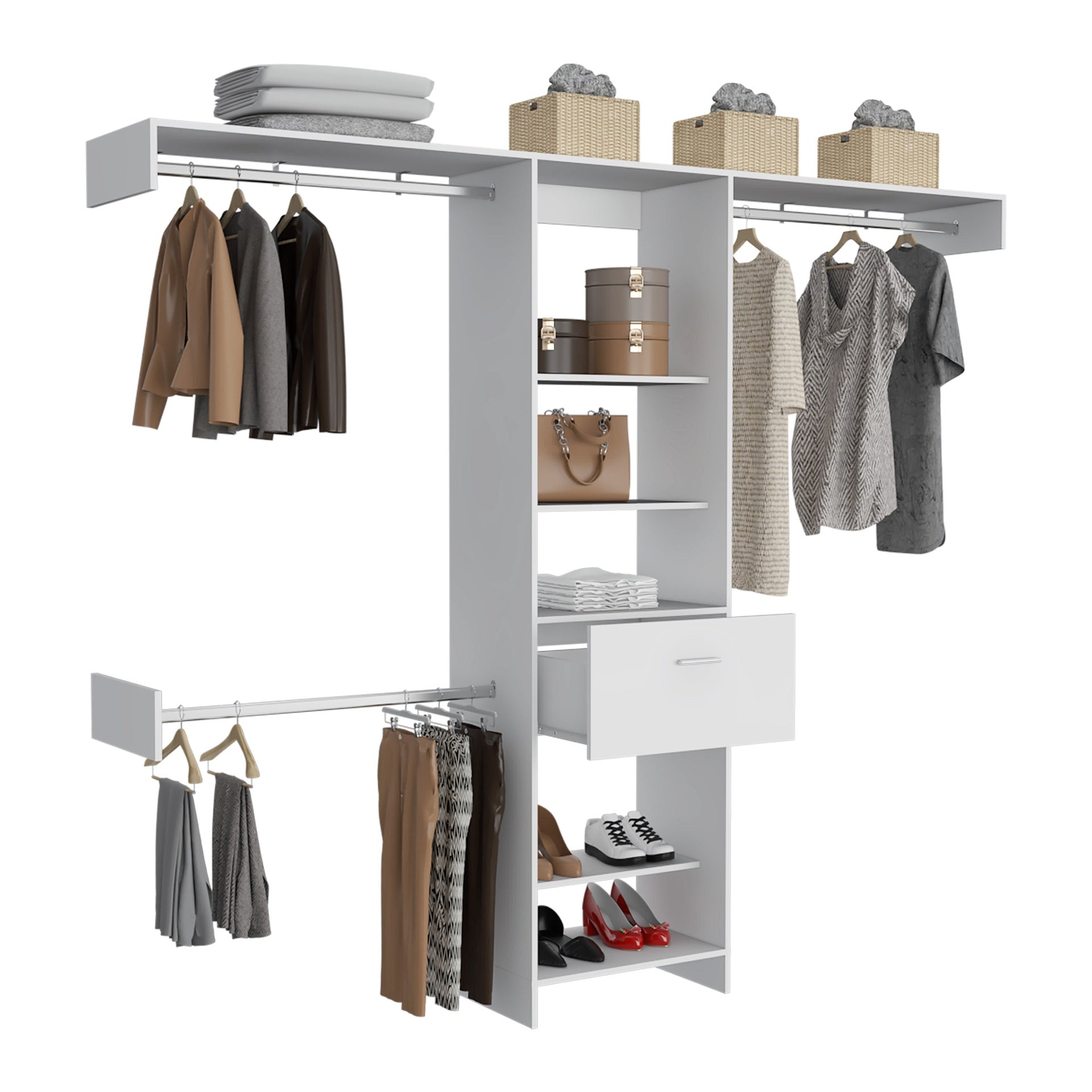 150 Closet System British, Bedroom, Black