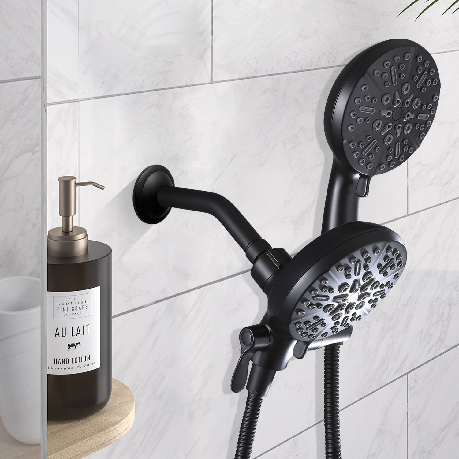 High Pressure 3-Way Rainfall Combo, Luxurious Rain Showerhead and Hand Held Shower Separately or Together,  Comes with Shower Hose, Shower Arm