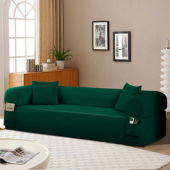 Spring Sofa with High-Quality Fabric, Pillows & Storage - Pocketed Springs, High-Density Foam, for Living Room, Apartment or Studics,Green.