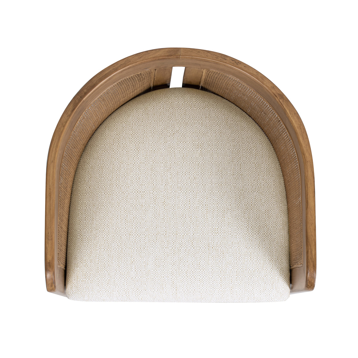 Lilith 20.5" Curved Rattan Upholstered Dining Chair, White Pepper Stain Resistant High Performance Polyester