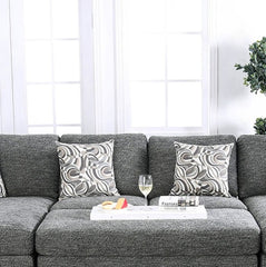 Contemporary Armless Chair Gray Color Chenille 1pc Chair Living Room Furniture Plush Seat Pillow