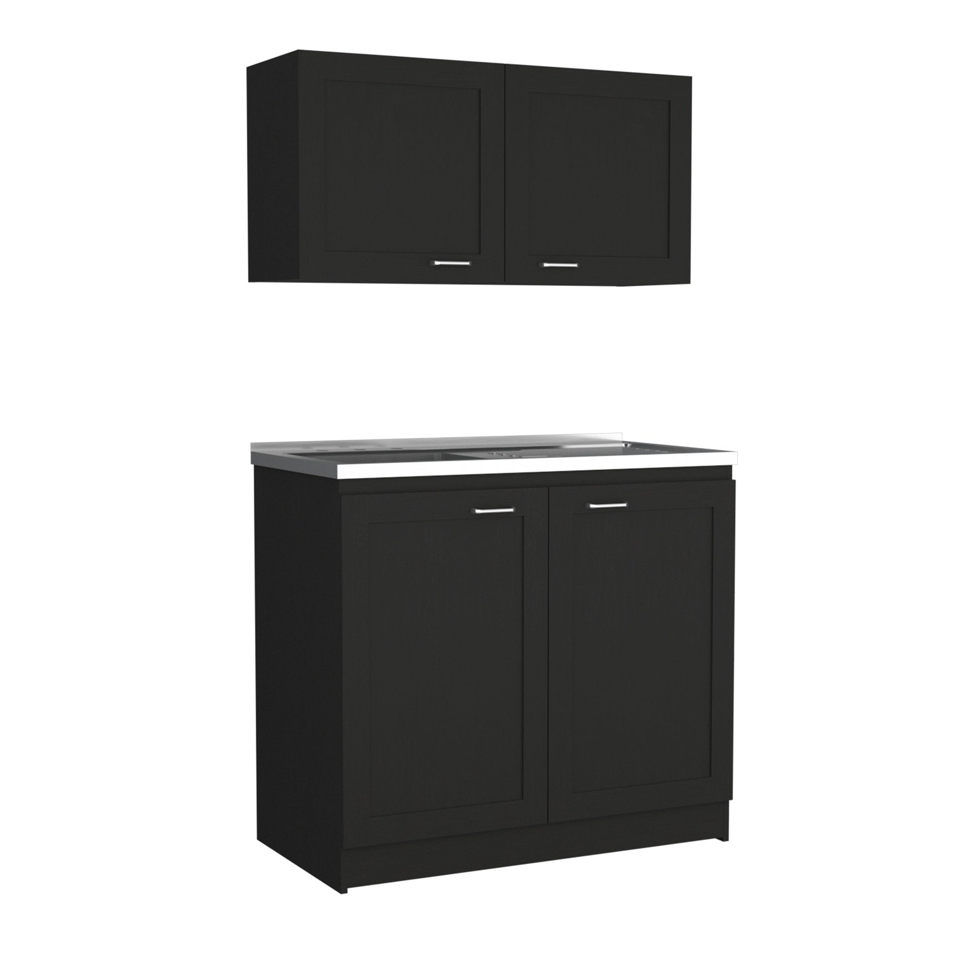 Cabinet, Two Parts Set, Black