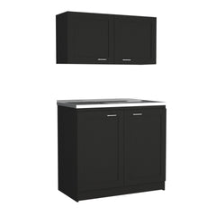 Cabinet, Two Parts Set, Black