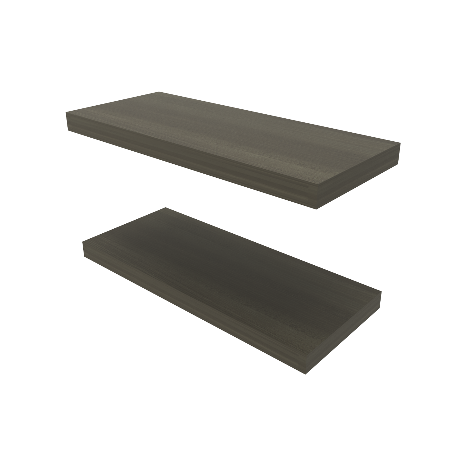 FM FURNITURE Iva Floating shelf in melamine x2 ,Smokey Oak