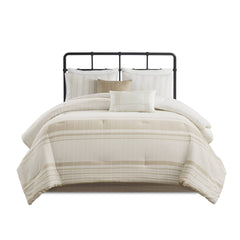 6-Piece Queen Cotton Jacquard Oversized Comforter Set