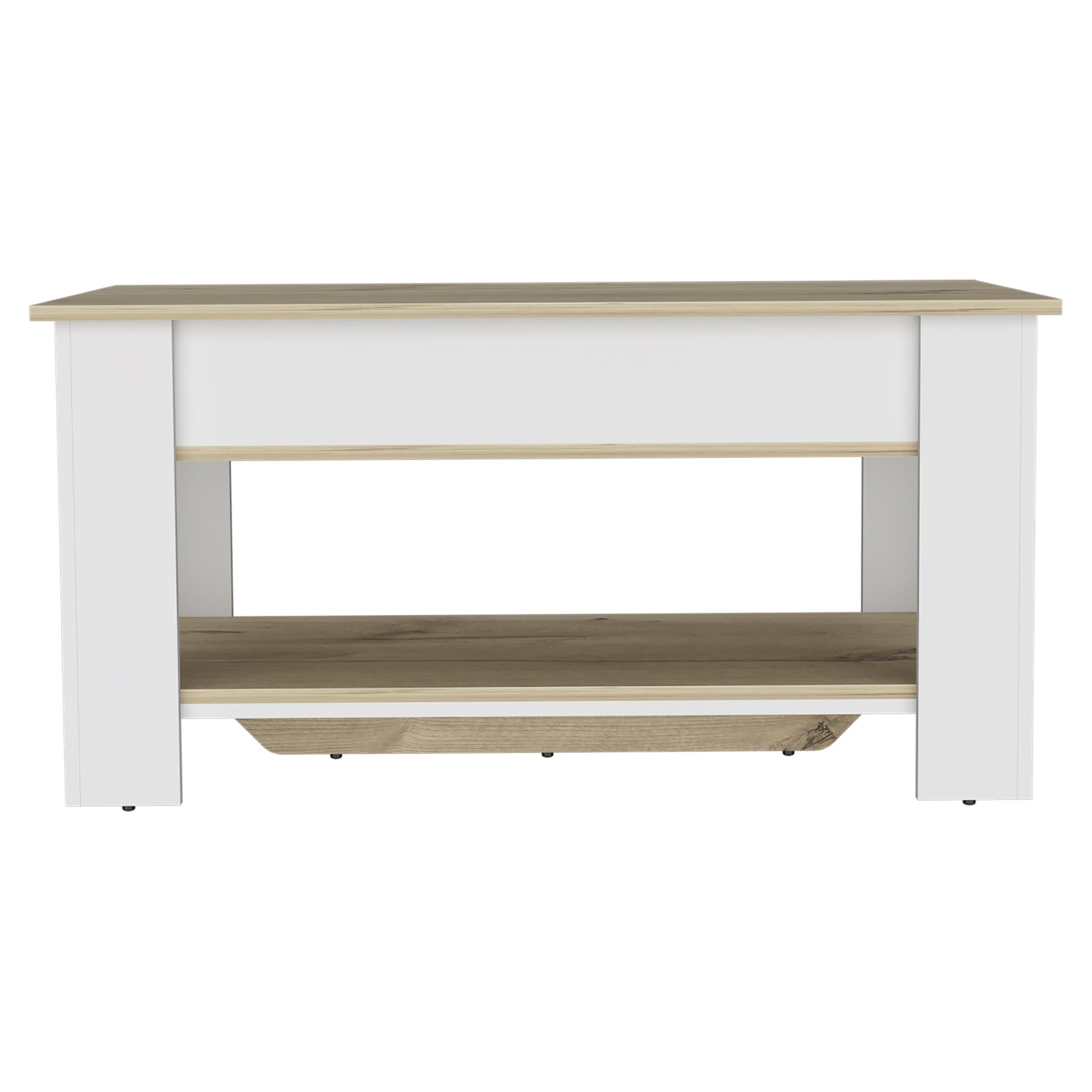 Karmen 1-Shelf Lid Top Storage Table Light Oak and White