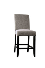 Rustic Style 2pc Counter Height Chair Padded Fabric Seat And Backrest Light Gray Finish Dining Room