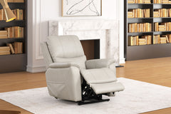 Contemporary Style Lift Chair Aesthetic Design Saddle Arms Wired Controller USB Port Steel Seat Box Light Gray Finish