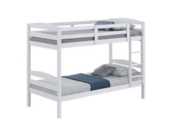 Twin Over Twin Transitional Bunk Bed Arch Design White Finish