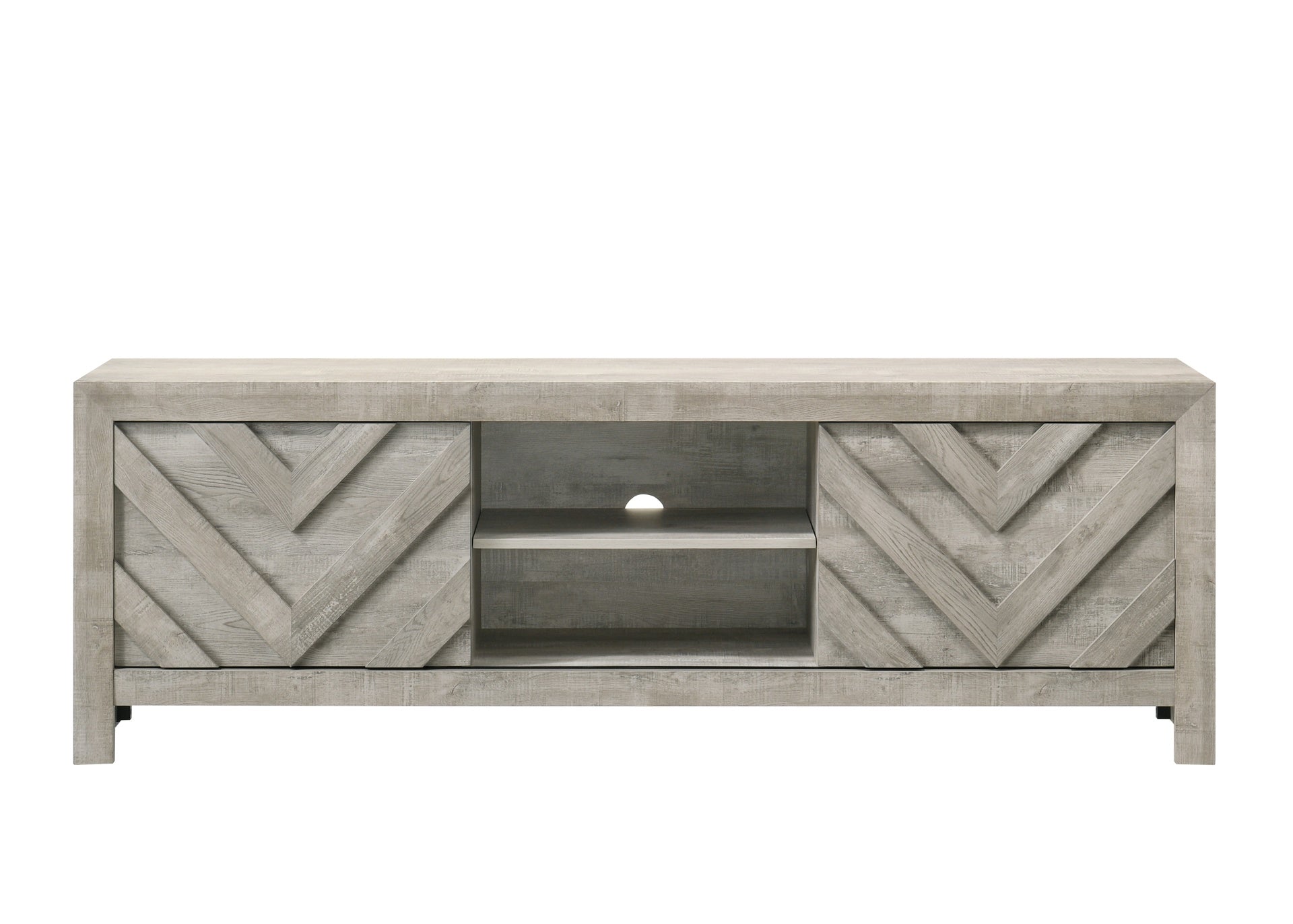 1pc Rustic Geometric Design Contemporary Traditional Interiors Entertainment Console TV Stand Living Room Furniture