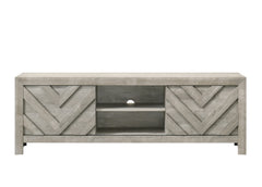 1pc Rustic Geometric Design Contemporary Traditional Interiors Entertainment Console TV Stand Living Room Furniture