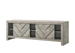 1pc Rustic Geometric Design Contemporary Traditional Interiors Entertainment Console TV Stand Living Room Furniture