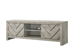 1pc Rustic Geometric Design Contemporary Traditional Interiors Entertainment Console TV Stand Living Room Furniture