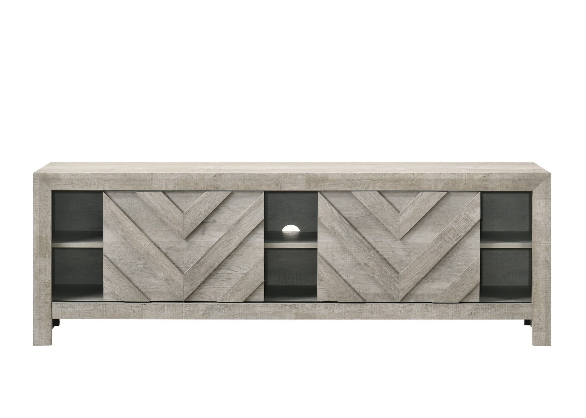 1pc Rustic Geometric Design Contemporary Traditional Interiors Entertainment Console TV Stand Living Room Furniture