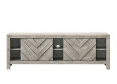 1pc Rustic Geometric Design Contemporary Traditional Interiors Entertainment Console TV Stand Living Room Furniture