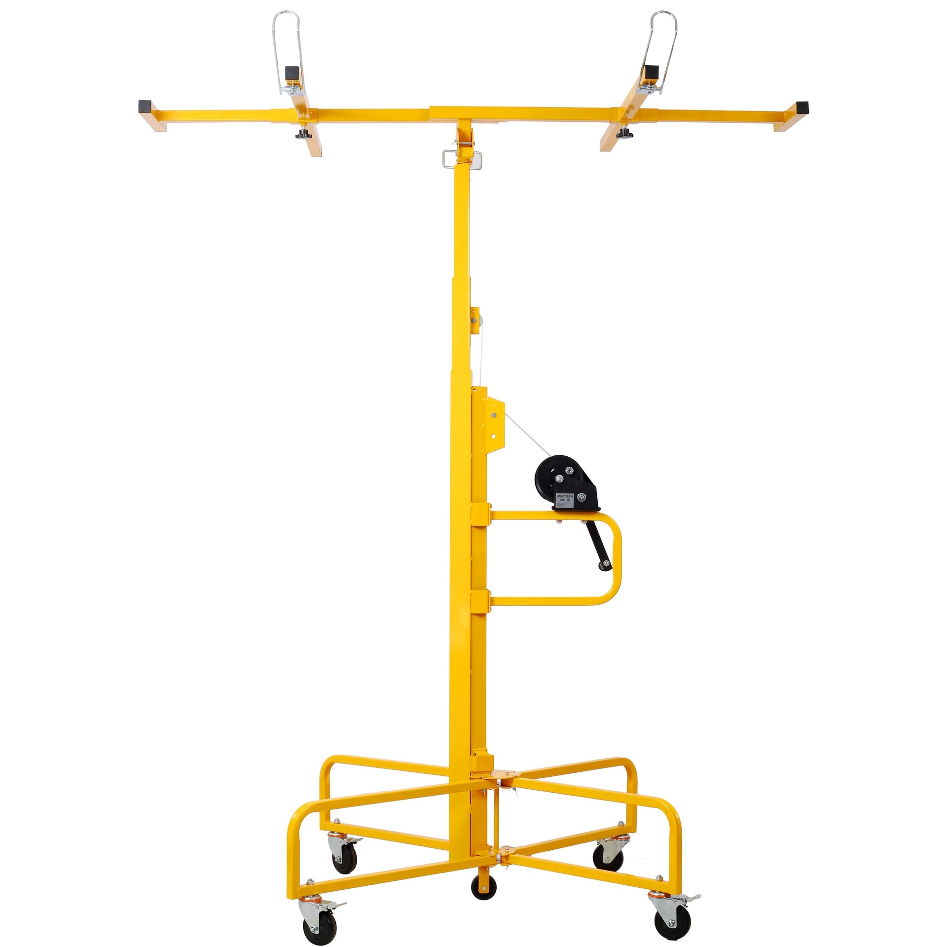 Drywall Lift Panel 13' Lift Drywall Panel Hoist Jack Lifter Jack Rolling Caster Wheel Sheetrock Drywall Lift Construction Tools,150-lb. Capacity, 4ft. x 16ft. Max. Sheet Size ,yellow