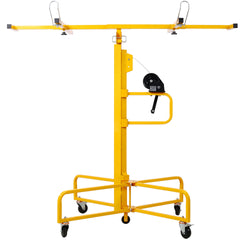 Drywall Lift Panel 13' Lift Drywall Panel Hoist Jack Lifter Jack Rolling Caster Wheel Sheetrock Drywall Lift Construction Tools,150-lb. Capacity, 4ft. x 16ft. Max. Sheet Size ,yellow
