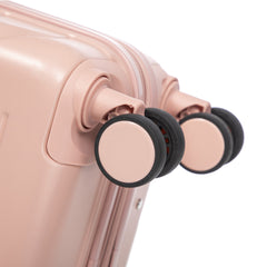 14"/20" 2 pcs/set in ABS Spinner Wheel Luggage, with Combination Lock,14" Cosmetic Case (Pink)