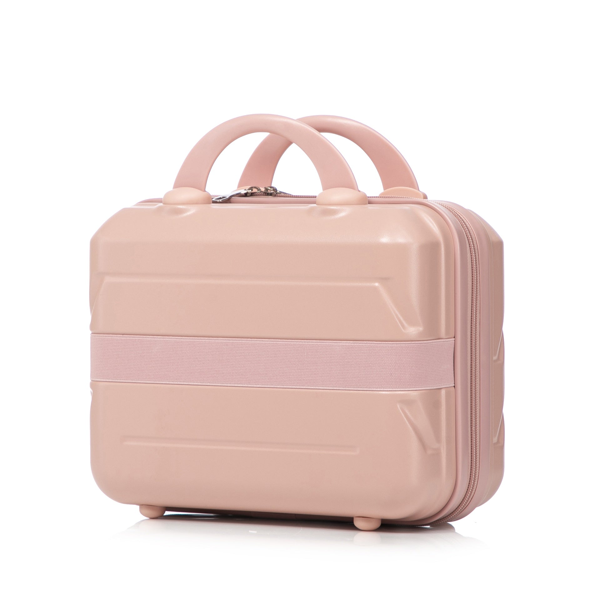 14"/20" 2 pcs/set in ABS Spinner Wheel Luggage, with Combination Lock,14" Cosmetic Case (Pink)