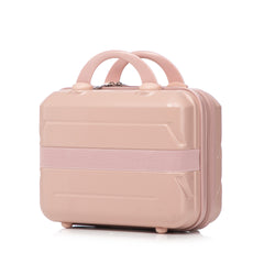 14"/20" 2 pcs/set in ABS Spinner Wheel Luggage, with Combination Lock,14" Cosmetic Case (Pink)