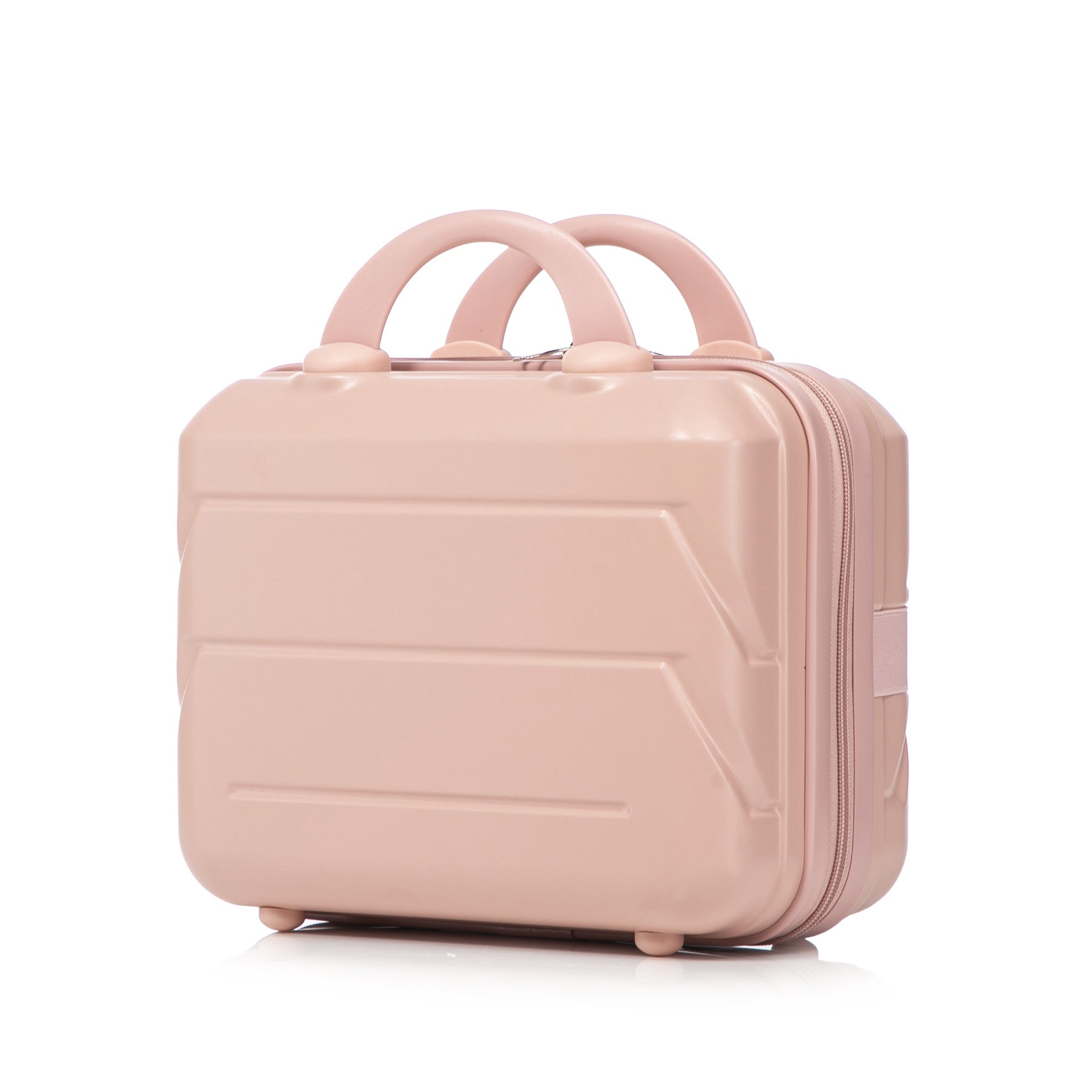 14"/20" 2 pcs/set in ABS Spinner Wheel Luggage, with Combination Lock,14" Cosmetic Case (Pink)