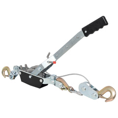 2T HAND Winch PULLER,DOUBLE GEAR,3 HOOKS, 12FT Cable,Power Cable Puller with Dual Gears Ratchet System for Easy Hand Pulling