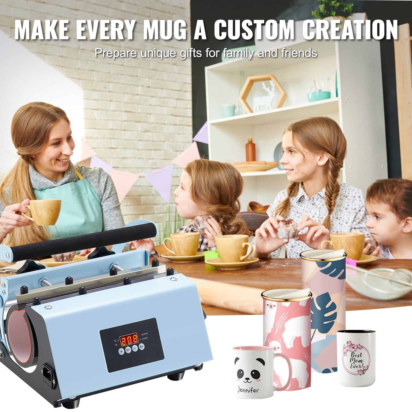 Tumbler Heat Press Machine 11-30oz Mug Press Sublimation Tumblers Blue