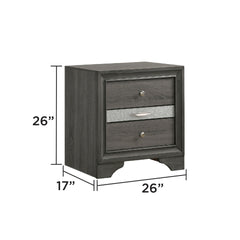 Traditional Queen 5 PC Storage Bedroom Set in Gray made with Wood