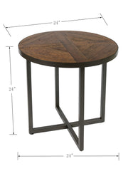Brown Round End Table