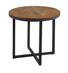 Brown Round End Table