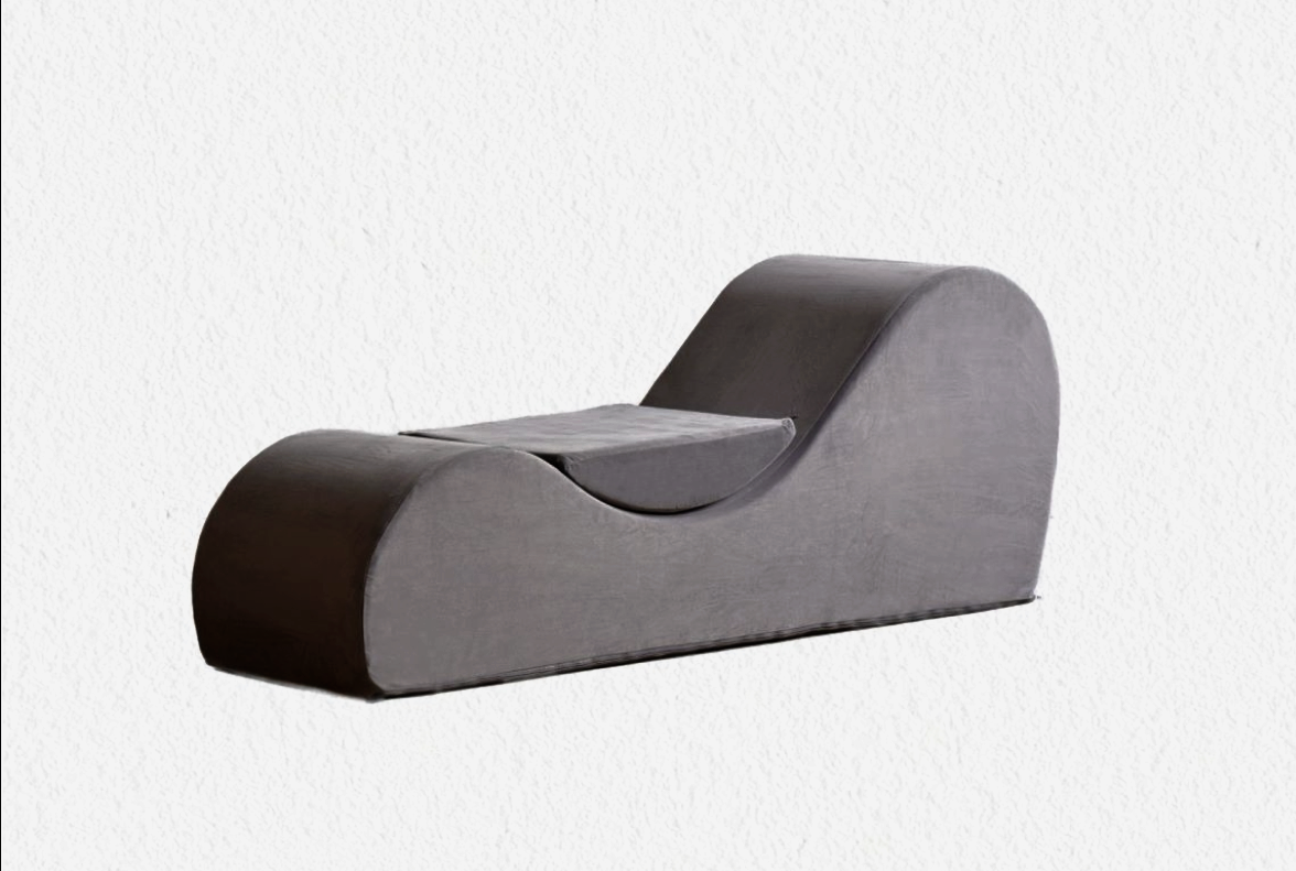 Solace Chaise Lounge Chair Relaxation, Ergonomic Design with Soft Yet Firm High-Density Foam Core, Removable Machine-Washable Cover, Grey