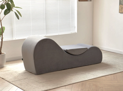 Solace Chaise Lounge Chair Relaxation, Ergonomic Design with Soft Yet Firm High-Density Foam Core, Removable Machine-Washable Cover, Grey