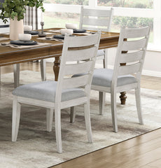 Farmhouse Dining Furniture Set of 2 Side Chairs Antique White Finish Wooden Durable Comfortable Padded Seat