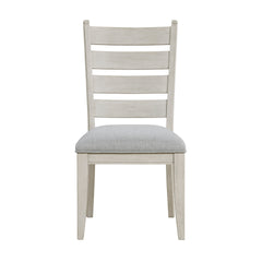 Farmhouse Dining Furniture Set of 2 Side Chairs Antique White Finish Wooden Durable Comfortable Padded Seat