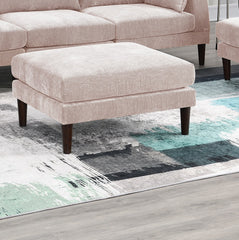 Beautiful 5pcs Modular Sectional Set 2x One Arm Chairs 2x Armless Chair 1x Ottoman Living Room Furniture Blush Pink Morgan Fabric