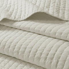 2 Piece Quilt Set Cream Twin/Twin XL