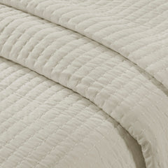 2 Piece Quilt Set Cream Twin/Twin XL