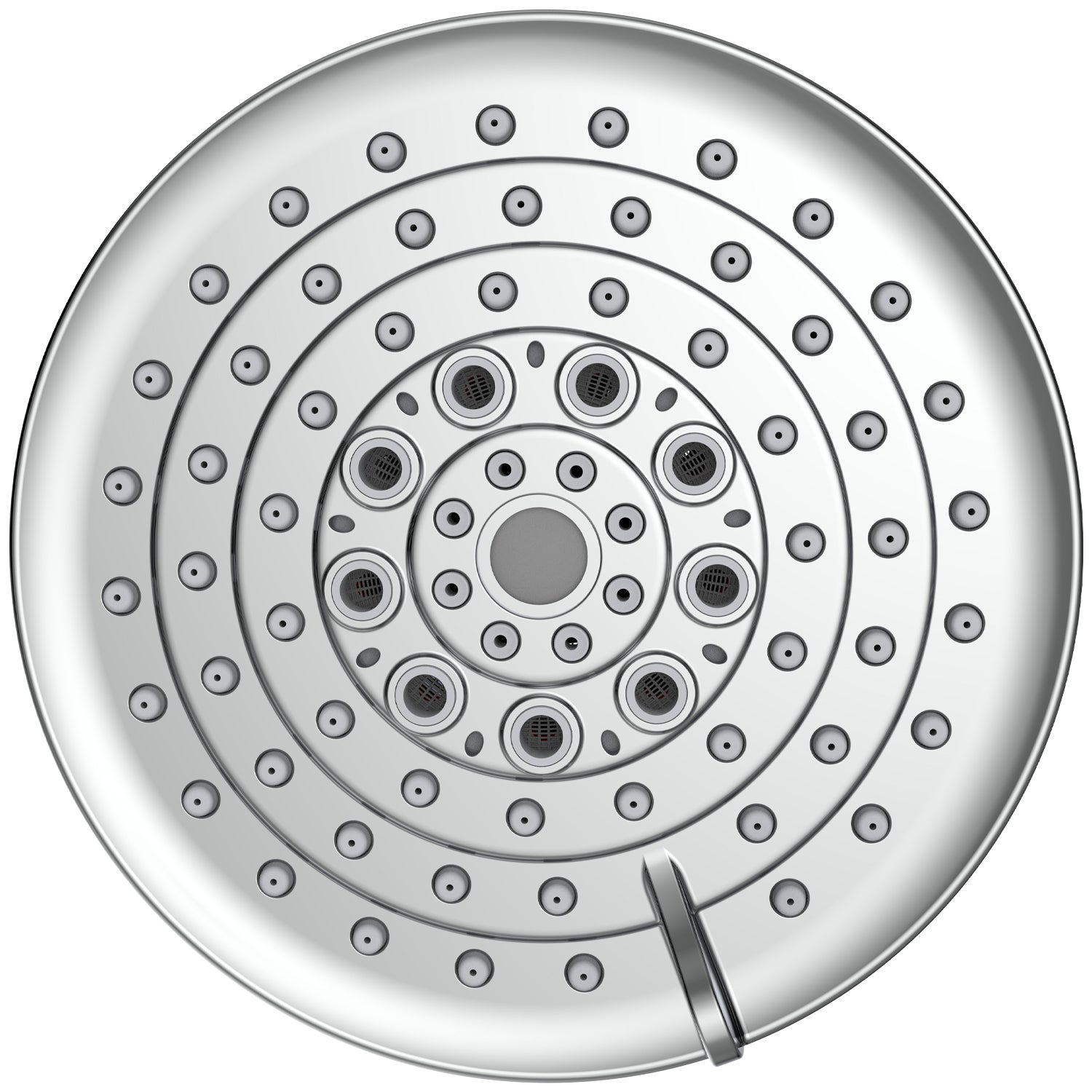 6 Spray Settings High Pressure Shower Head 5" Rain Fixed Showerhead - Chrome Adjustable Shower Head with Anti-Clogging Nozzles, Low Flow Easily Installation