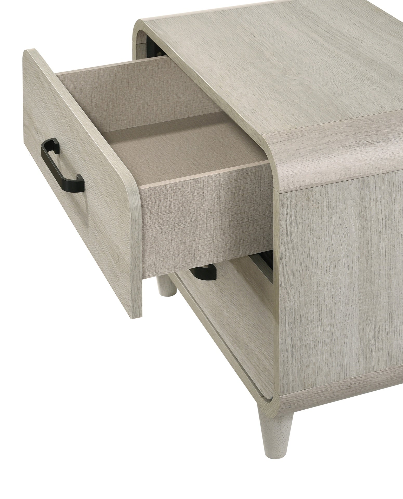 1pc Contemporary White Finish Ample Drawer Space Two Drawers Nightstand Storage Wooden Furniture Antique White Color