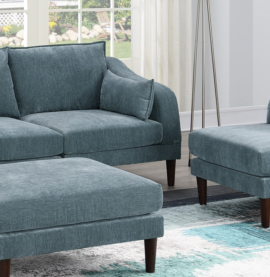 Beautiful 5pcs Modular Sectional Set 2x One Arm Chairs 2x Armless Chair 1x Ottoman Living Room Furniture Mineral Color Morgan Fabric