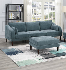 Beautiful 5pcs Modular Sectional Set 2x One Arm Chairs 2x Armless Chair 1x Ottoman Living Room Furniture Mineral Color Morgan Fabric