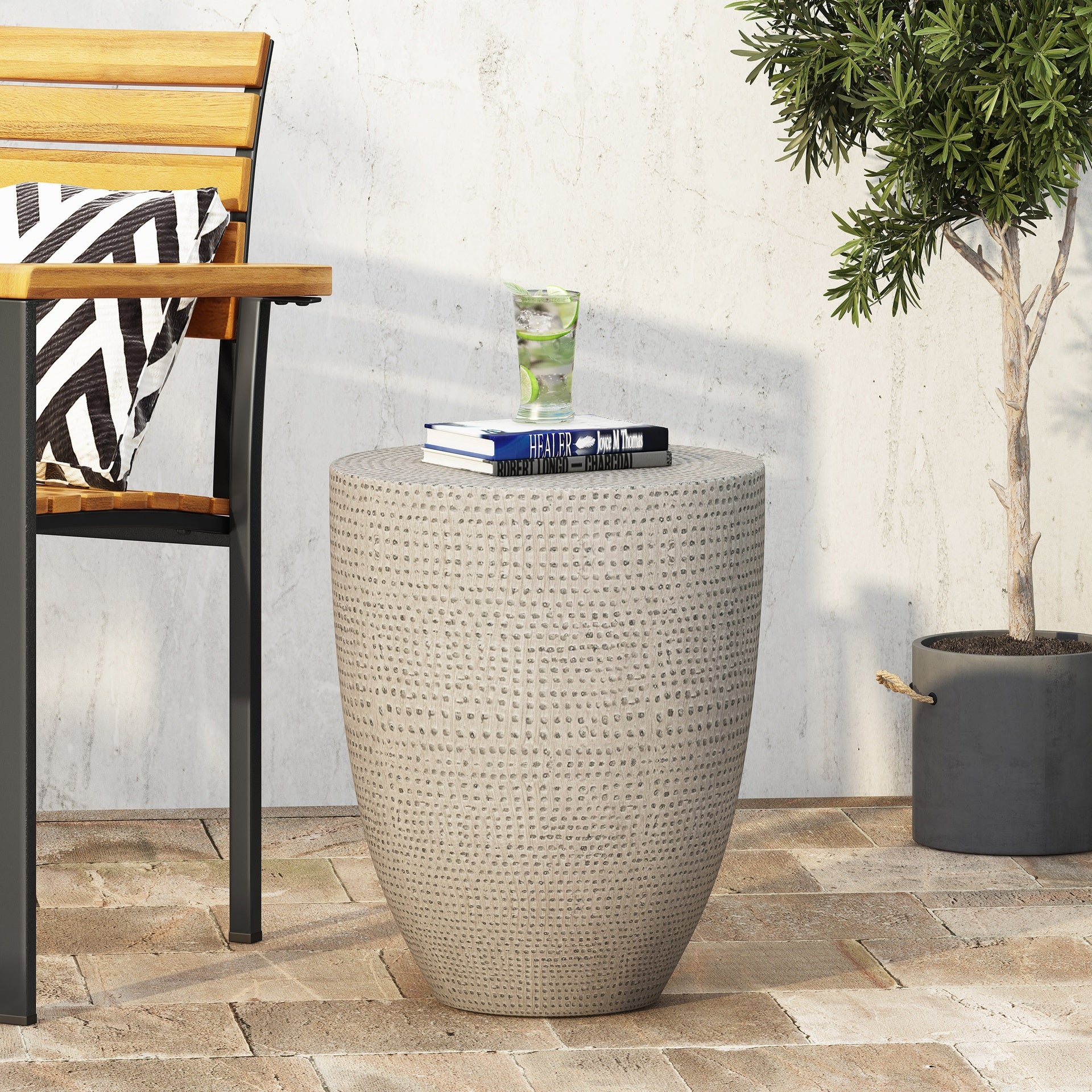 Outdoor LightWeight Concrete Side Table