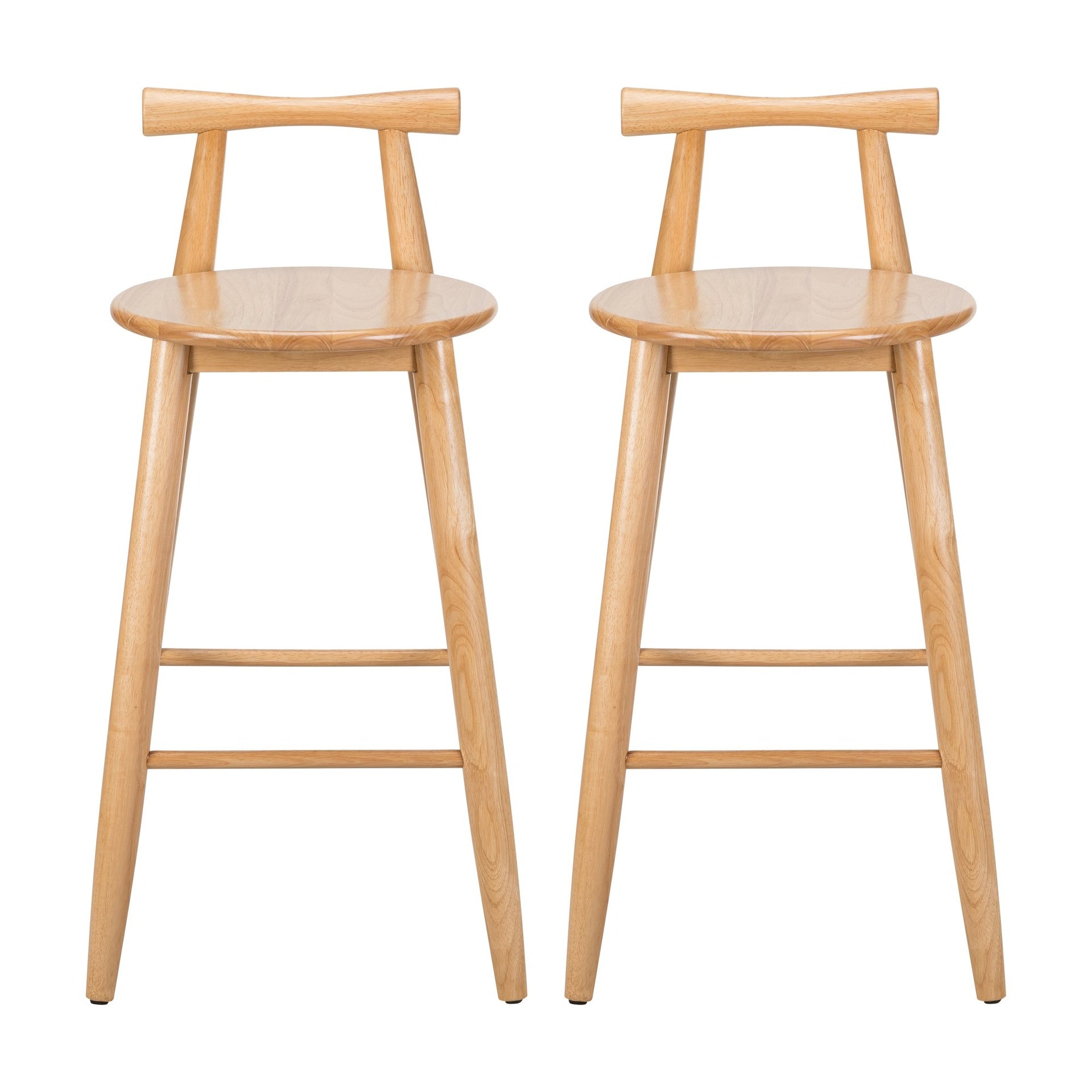 Grove Indoor Rubberwood Barstool, Natural Finished, Set of 2
