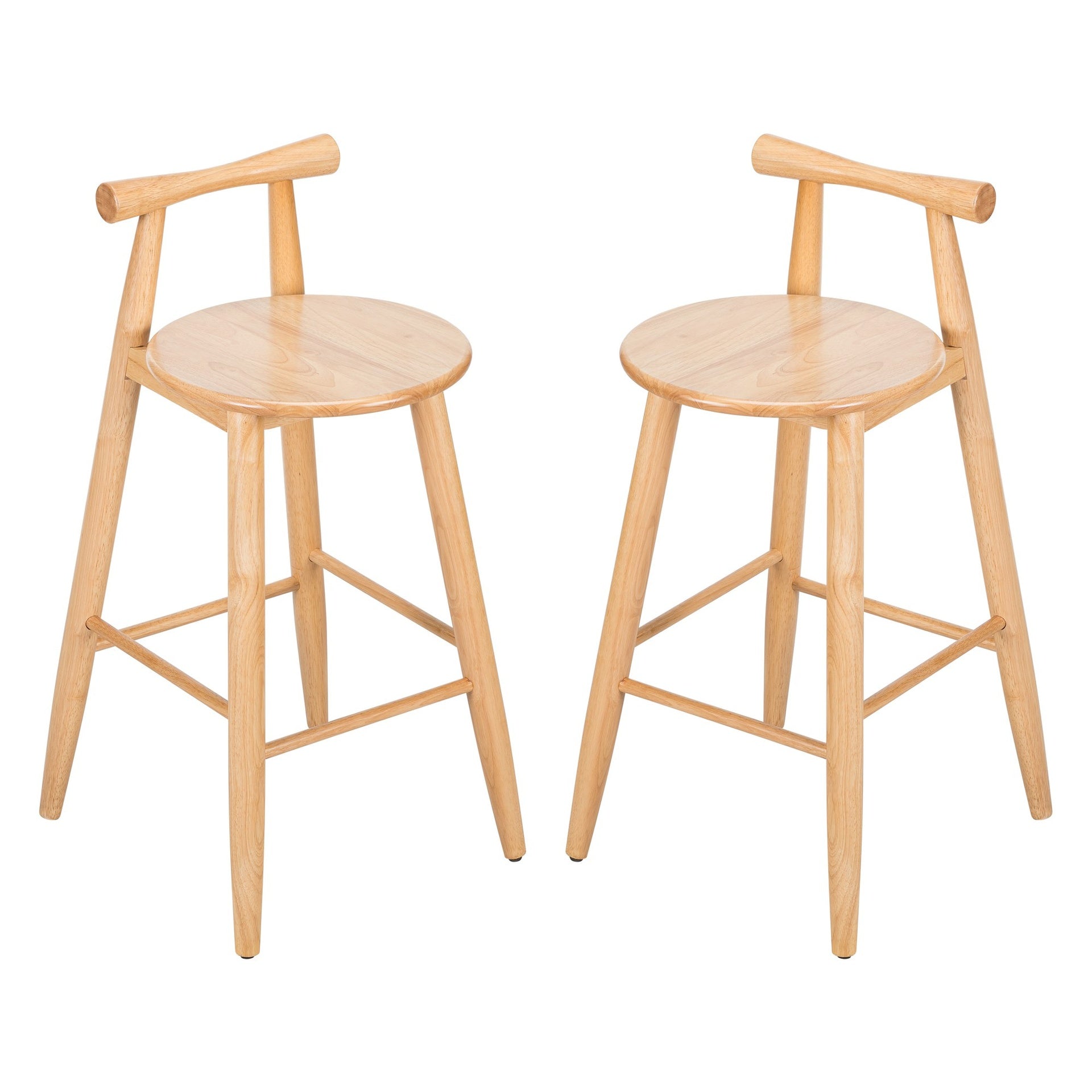 Grove Indoor Rubberwood Barstool, Natural Finished, Set of 2