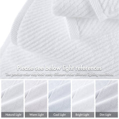 4-Piece 100% Cotton Quick Dry Diagonal Ribbed 4pcs Hand Towel Set, White