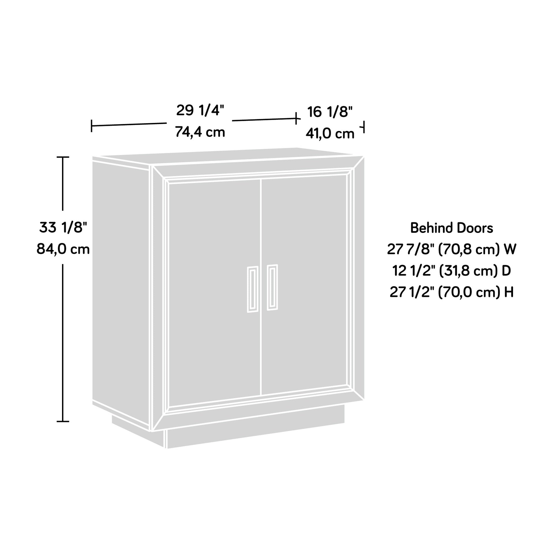 Storage Cabinet with Functional Design, Medium Gray finish