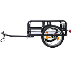 Foldable Bike Cargo Trailer with Universal Bike Hitch, Bicycle Wagon Trailer with 16" Wheels & Reflectors, Large Loading Bike Trailer Storage Cart
