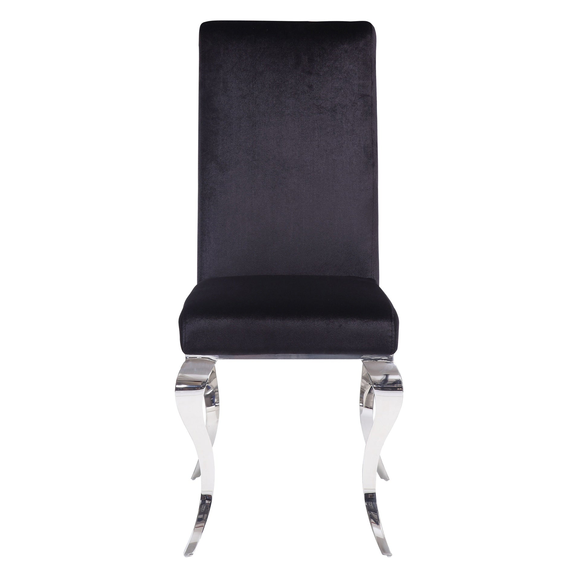 Black and Chrome Tight Back Side Chairs (Set of 2)